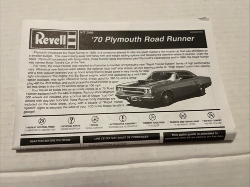 1970 Plymouth Roadrunner Built Plastic Model By Revell 1:24 Scale 2000 - Picture 12 of 15