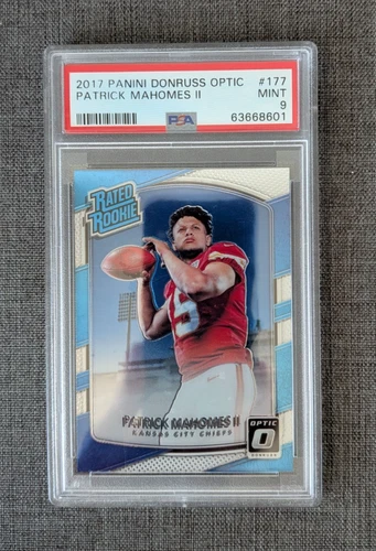 PSA 9 Patrick Mahomes II Rookie 2017 Donruss Optic Rated Rookie #177 (RC)
