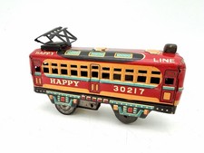 Vintage Hadson Happy Line Tin Litho Trolley Streetcar Japan Friction 30217