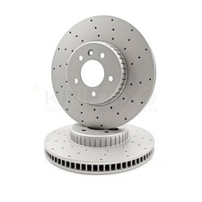 PARA LAND ROVER DEFENDER D240 SD4 DISCOS DE FRENO DELANTEROS PERFORADOS CRUZADOS PAR 349mm