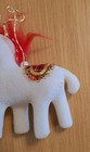 Lot Of 3 Vintage Flocked Plastic Christmas Ornaments 2 Horses And 1 Donkey 60's — photo 7