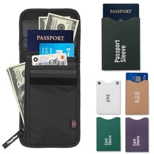 Money Belt - Passport Holder Secure Hidden Travel Wallet with RFID Blocking US