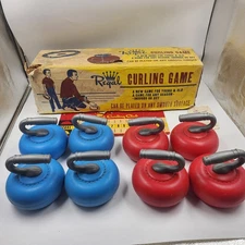 VINTAGE Regal Curling Game Board Tabletop Game 1940s 50s Complete Box Mid...