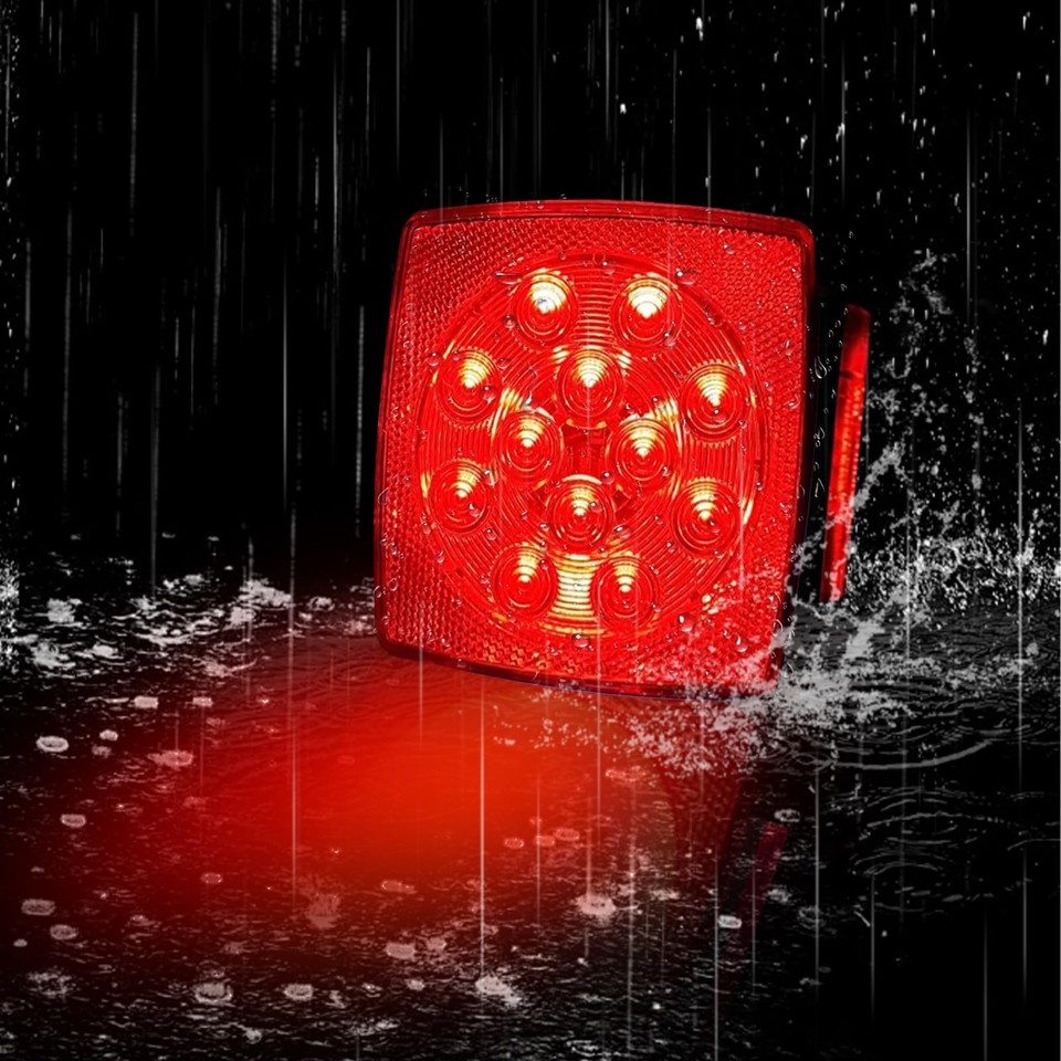 fouwick LED trailer lights Kit, 12V Submersible Tail Marker Lights ...