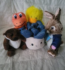 Lot of 5 Variety Plushes Stuffed Animals Various Brands
