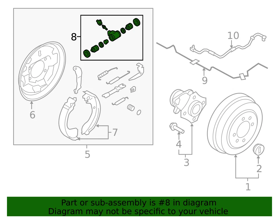 Cilindro de rueda de tambor de freno trasero derecho o izquierdo genuino Nissan NV200 15-21 44100-JX Foto 2 de 2