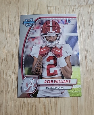2024 Bowman University Chrome RYAN WILLIAMS 1st Rookie RC #53 Alabama