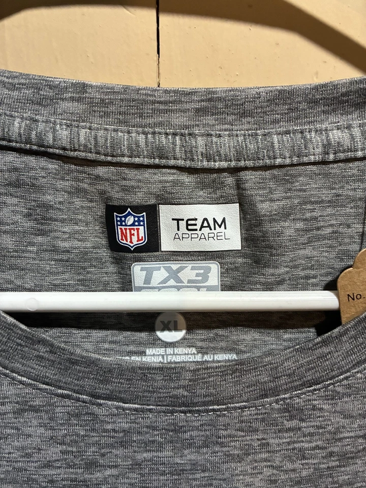 Camiseta gris manga corta de los New England Patriots NFL sobre el campo - talla XL Foto 2 de 3