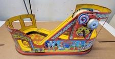Vintage 1950 s J. Chein Tin Mechanical Windup Roller Coaster Toy