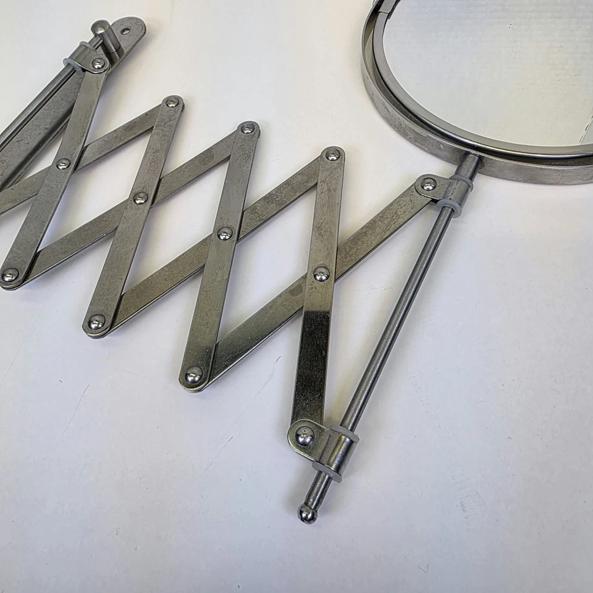 IKEA FRACK Extendable Wall Mirror Chrome Scissor Arm Bathroom Makeup