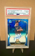 2023 Bowman Draft Sapphire PAUL SKENES 1st Blue Refractor Auto /199 PSA 9! RC