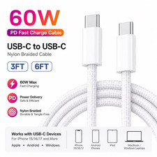 Lot 6FT PD USB-C to USB C Cable Fast Charger Charging Cord For iPhone 15 16 17