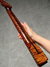 Stainless 22Frets gloss DIY Flame Maple Electric guitar Neck Bone nut 25.5in
