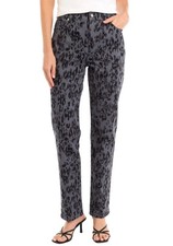 Gloria Vanderbilt Amanda Jeans Textured Leopard Grey Szs 4/6/8/12/14/16 NWT
