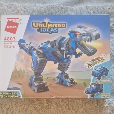 Qman Unlimited Ideas Mechanical T-Rex Machinery Tech 375 Piece Building Set