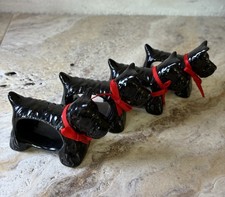 Czarne ceramiczne uchwyty na serwetki Shafford Designs Scotty Dog