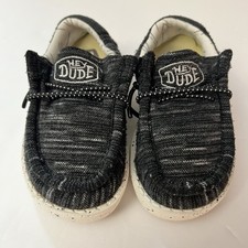 Hey Dude Wally Toddler Stretch Black White Slip On Lightweight Sneaker K7