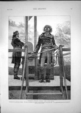 Old Antique Print Ninety Three When The Sun Rose Gauvain Stand Scaff1874 19th