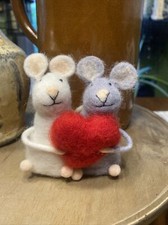 Felt Wool Mice Handmade Valentine Mice Couple In Love Adorable