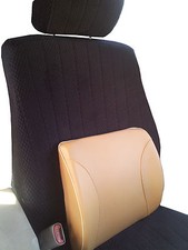Tan Deluxe Back Lumbar Support Cushion - Car Or Office Seat Tan