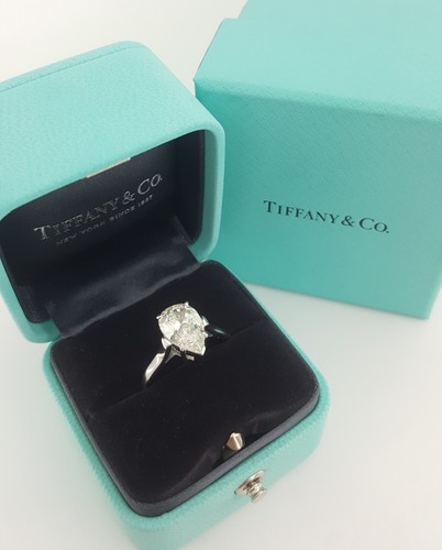 Tiffany & Co Solitaire Pear Diamond Engagement Ring 2.35 ct Platinum Rtl $50K - Picture 13 of 13