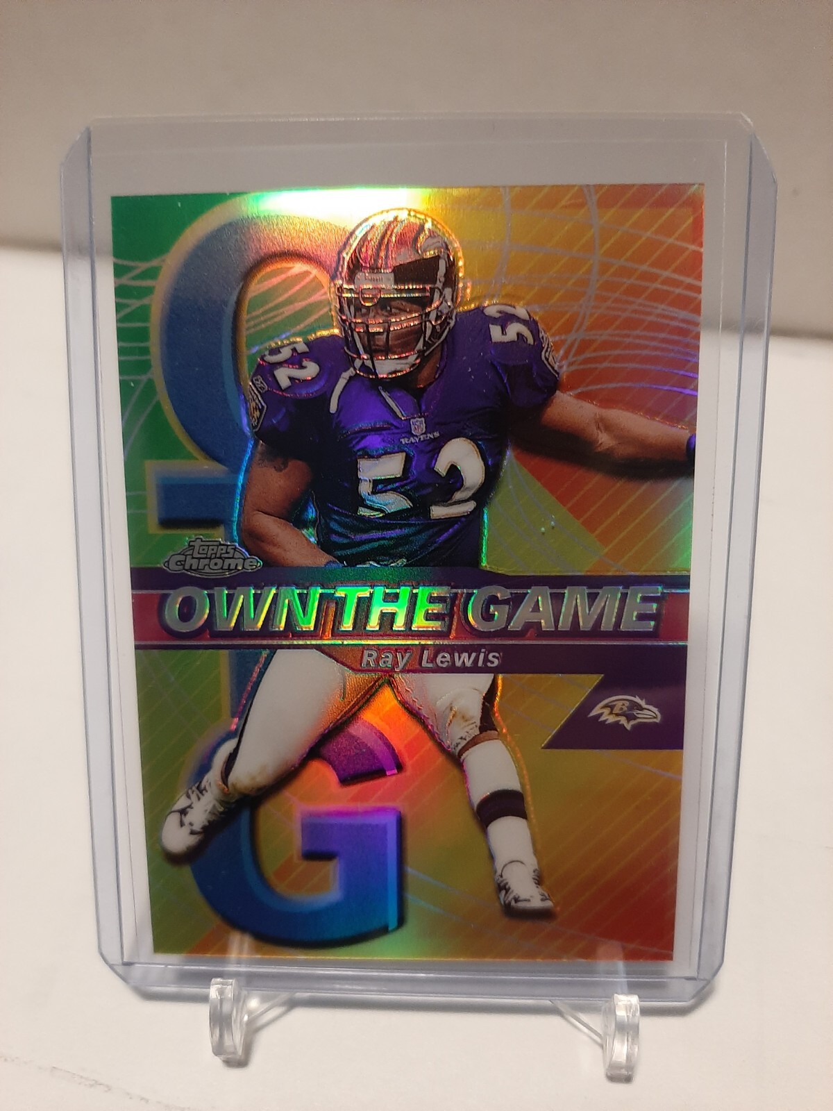 2002 TOPPS CHROME OWN THE GAME REFRACTOR #27 - RAY LEWIS #ED 010/100