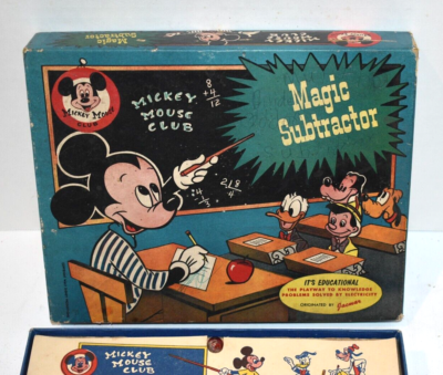 Vintage 1950's Set 4 Walt Disney Mickey Mouse Club Battery Math