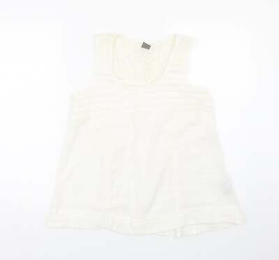 Vera Moda Damen Tanktop weiß Baumwollmischung Größe M