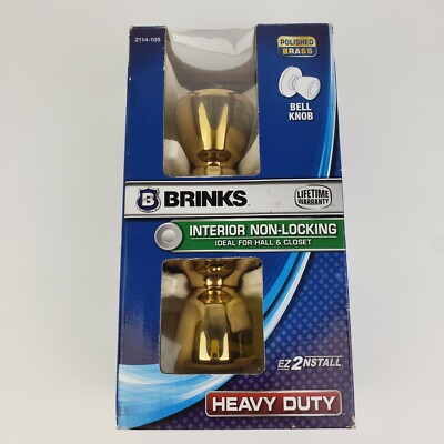 Brinks Heavy Duty Interior Hall Closet Door Bell Knob Polished Brass 2114-105