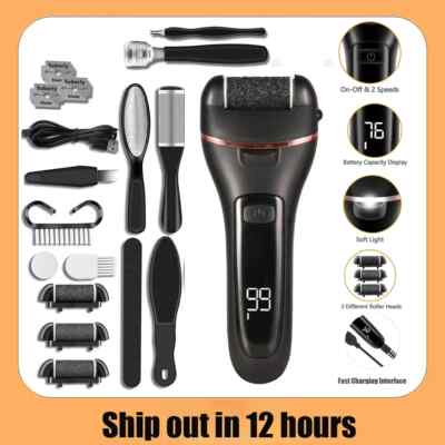 Electric Foot Heel Care Tool Pedicure Feet Heels Skin Remover Cuticle File Set