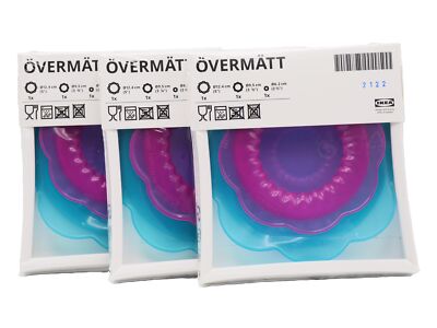 3x Ikea Övermätt Frischhalte Überzieher Speiseabdeckung - Silikon bunt
