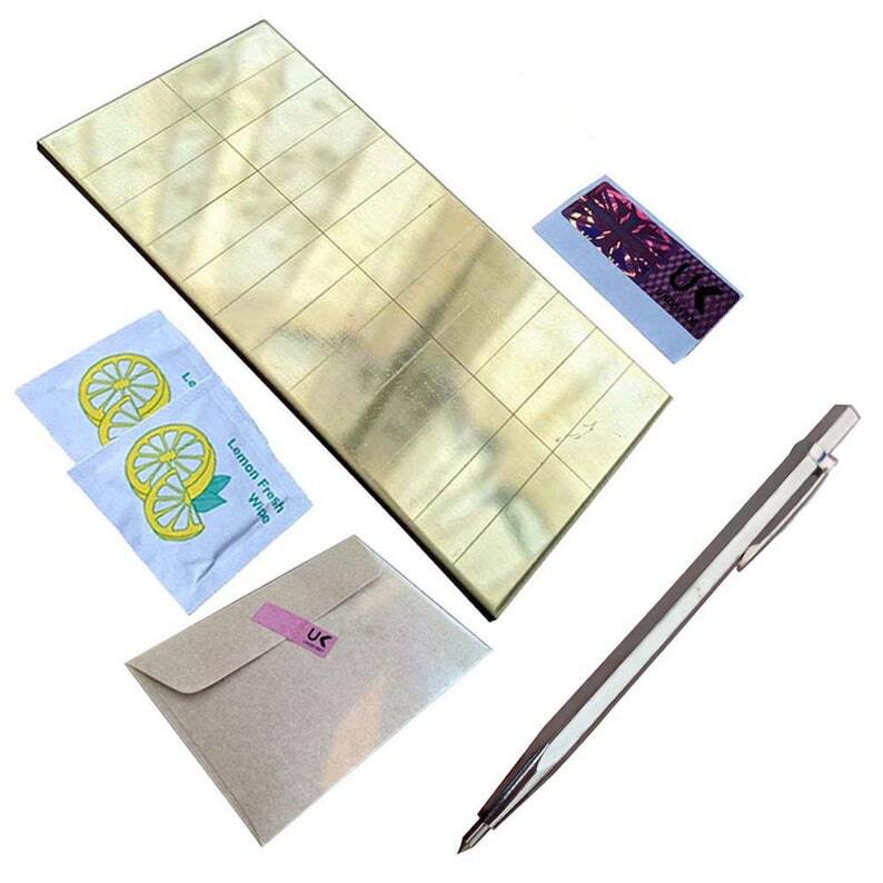 Crypto Brasss Plate 24 Seed Hardware Wallet Backup with Manual Engraving Pen