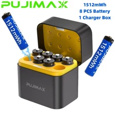 8 PCS PUJIMAX 1.5V 1512mWh AAA Rechargeable Lithium-ion Battery + Charging Box