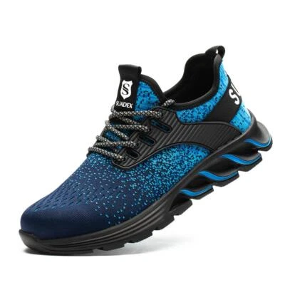 SUADEX Blau Herren Stahl Zehe Schuhe Unzerstörbare Sicherheit Arbeit Tennis Sneakers