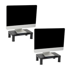2 Pack Black Monitor Stand Height Adjustable Laptop Computer Office Riser