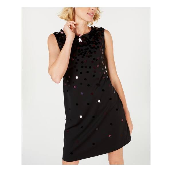 petite sequin shift dress Keyhole Black Shift Dress Petite JM Collection Womens Sequin Keyhole Dress  Petite Small PS Black