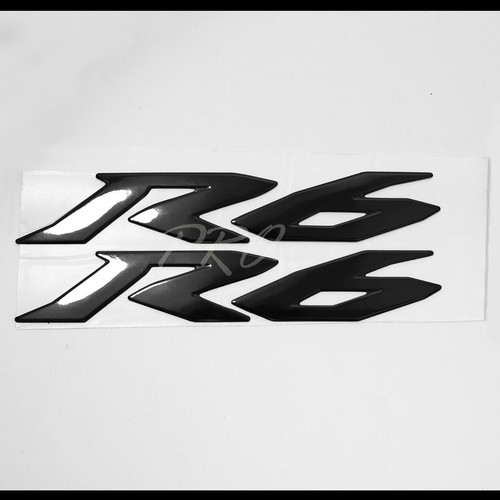 Logotipo 3D de 5,75" + calcomanía de letras + pegatina de emblema de carenado de 6" para YZF-R6/R6S negro brillante - Imagen 4 de 5