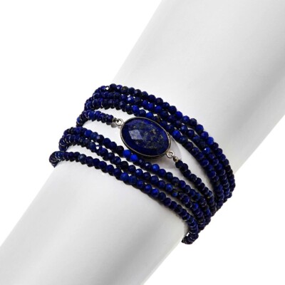 Jay King Gemstone Sterling Silver 7-Strand Layered Magnetic Bracelet. 7''
