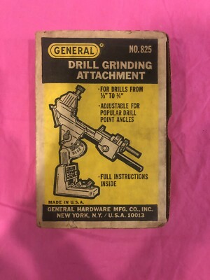 Vintage General Hardware MFG. Co. Drill Grinding Attachment No.825 | eBay