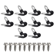 Pack of 10 Brake Line Fastener w/Self-Tapping Screws for 3/16" Tube Line