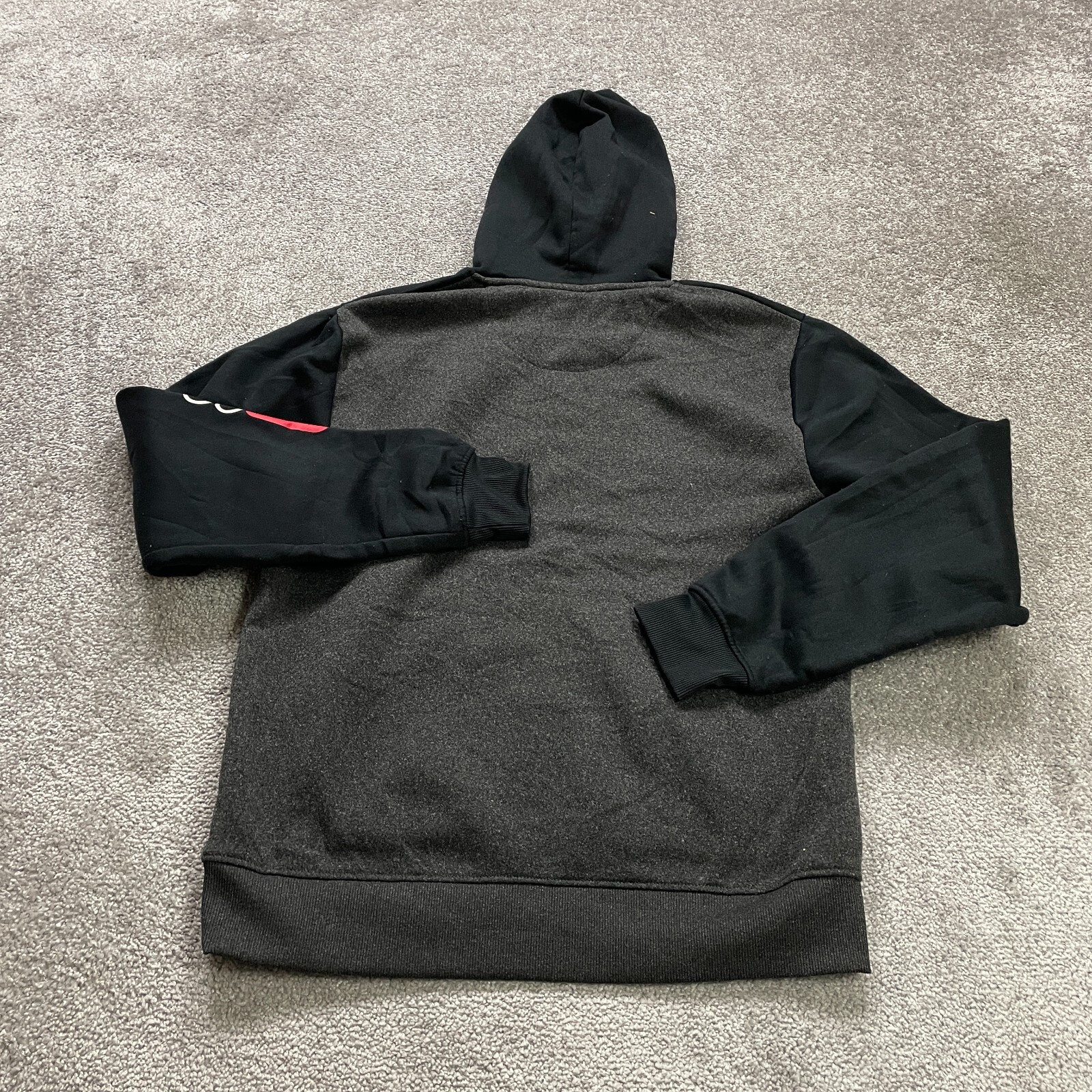 Fila Felpa con Cappuccio Pullover Felpa Uomo Medium Nero Grigio Grafica Pile Casual