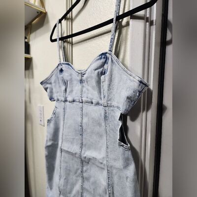 BLANKNYC Women's Mini Denim Dress with Cut Out Detail Sz Large Festival  Bohemian | eBay