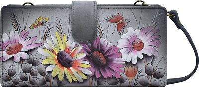 Anna by Anuschka Women's Hand-Painted Genuine Leather Bi-Fold Wild Meadow 