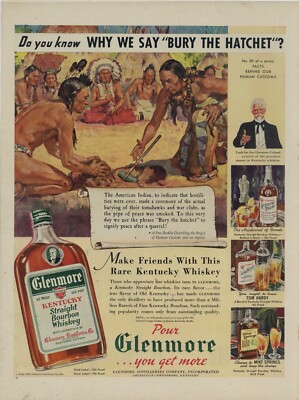 1940 Old Crow Whiskey Ad: Jefferson Davis & John Hunt Morgan Confederate Party