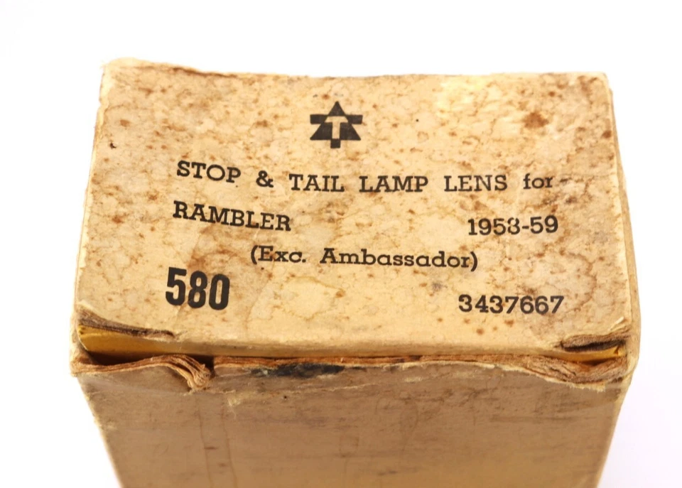 Luz de parada/lente de luz trasera AMC Rambler 1958-59 - NOS - Glo-Brite Foto 4 de 4