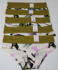 Auden Printed Lace Trim Cotton Cheeky Underwear Women's Size Small Lot of 5 NWT