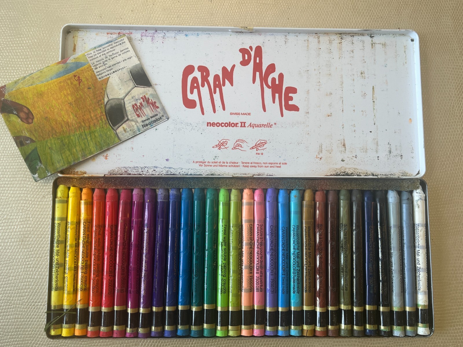 2 Packs Caran d'Ache Neocolor II Classic Aquarelle Water-Soluble Crayons + BONUS