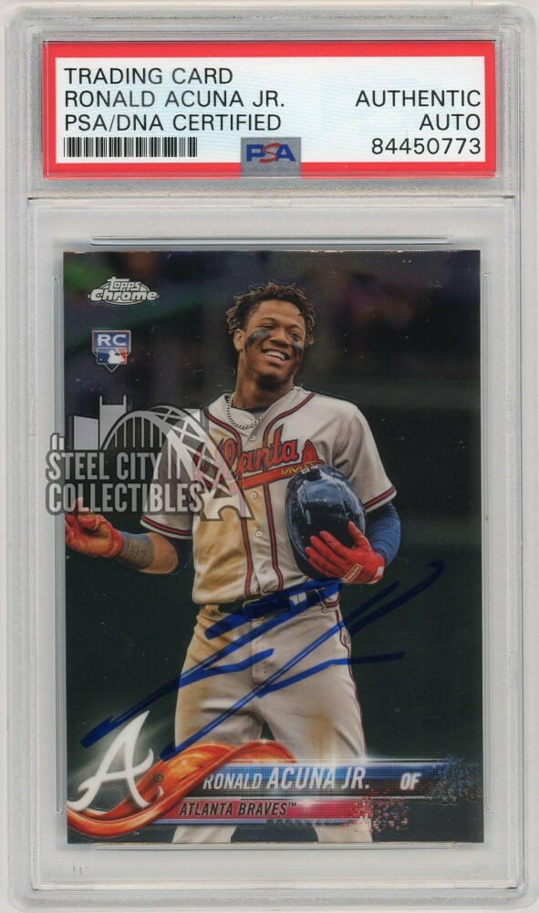Ronald Acuna Jr 2018 Topps Chrome Update Series RC Autograph #HMT25 - PSA/DNA