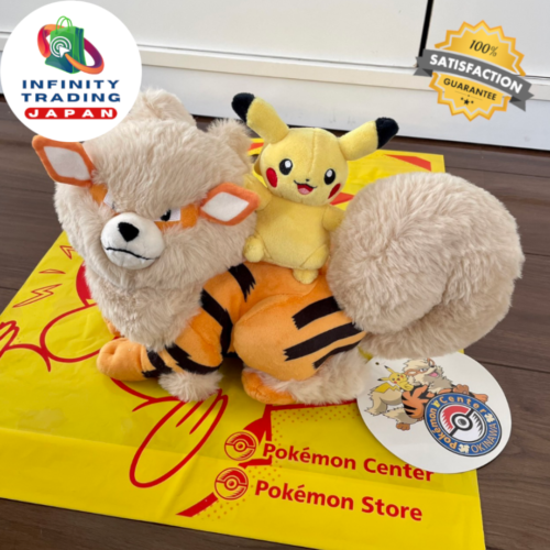 (+GiftBag) Pokemon Center Okinawa 1st Anniversary Limited Pikachu Arcanine Plush - Picture 1 of 6