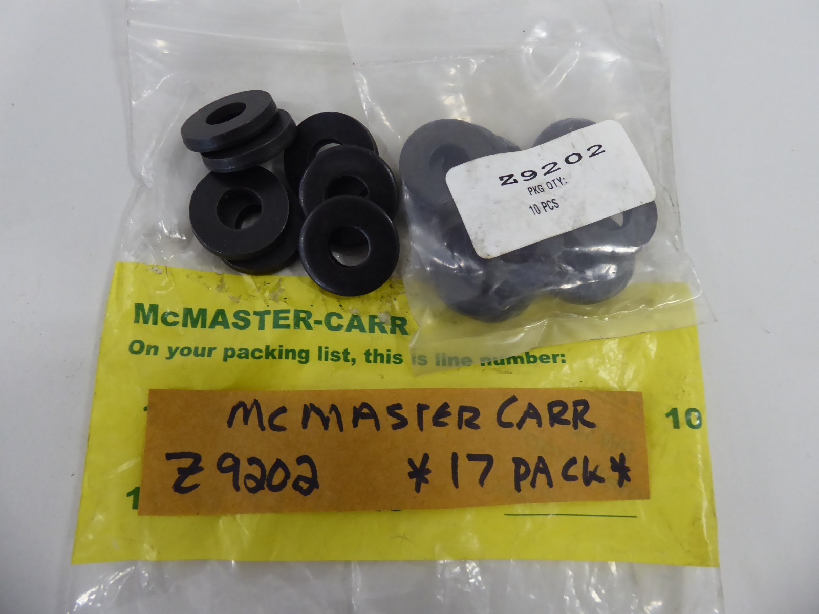 McMasterCarr Z9202 Flat Washer 3/8" Steel (Pack of 17) for sale online